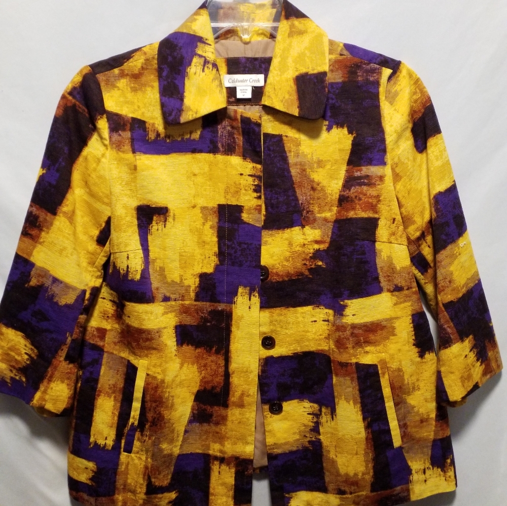 Gold and Purple Print jJacket